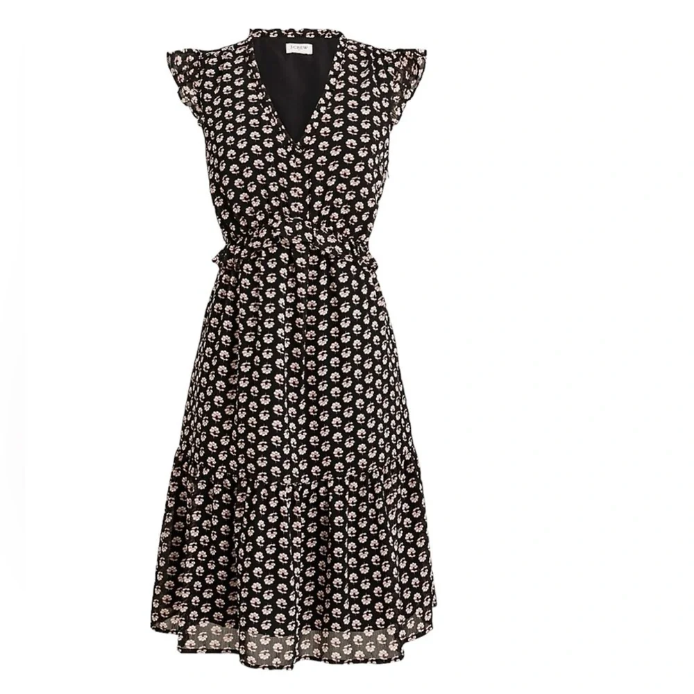 J.Crew Ruffle V Neck‎ Floral Cap Sleeve Dress NWT